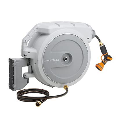 Guitrees Retractable Garden Hose Reel 1/2” 115FT+6FT With Cover, Slow  Return System, Any Length Lock, Wall Mounted, 9 Function Nozzle and  180°Swivel