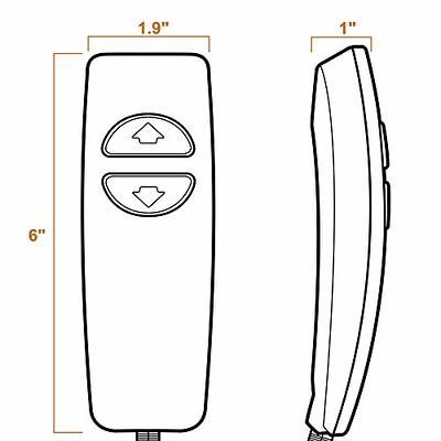 Okin Remote Hand Control with 6 Button and USB - 7 pin Plug for