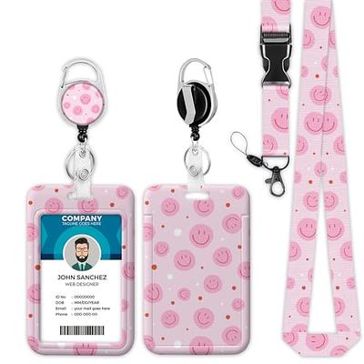 ID Badge Holder with Lanyard,I Just Work Here Lanyards for ID Badges for  Women Cute,Heavy Duty Retractable Badge Reel with Breakaway  Lanyards,Vertical