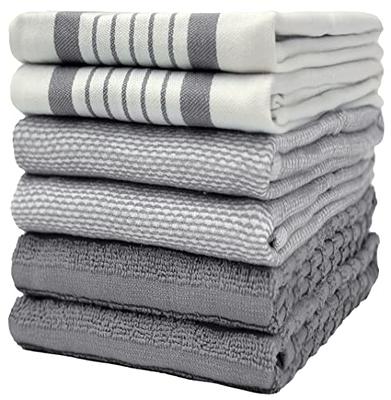 Folkulture Gray Kitchen Towels with Hanging loop, 100% Cotton Dish Towels  for Kitchen, Kitchen Hand Towels or Tea Towels for Kitchen, Farmhouse