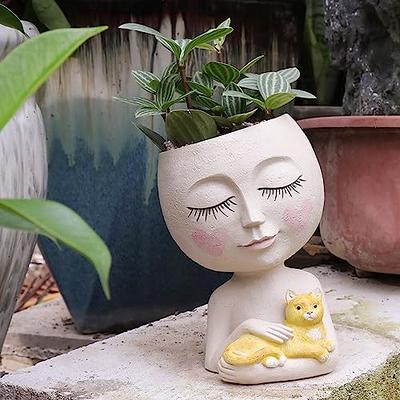  UMESONG Smiley Face Flower Pots Head Planter for
