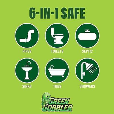 Green Gobbler Pro-Power Industrial Strength Hair & Grease Drain Clog Remover Gel - Safe for pipes, Toilets and Septic, 2 Pack