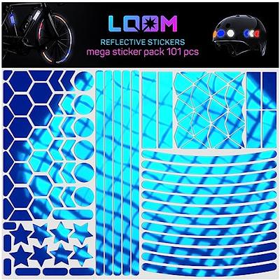 LOOM Reflective Stickers Mega Kit (101pcs Blue)• Nighttime Safety  Waterproof Self-Adhesive Decals for Helmets, Skateboard, Bike, Scooter,  E-Bike, Motorcycle & Strollers • Bright Colors - Yahoo Shopping