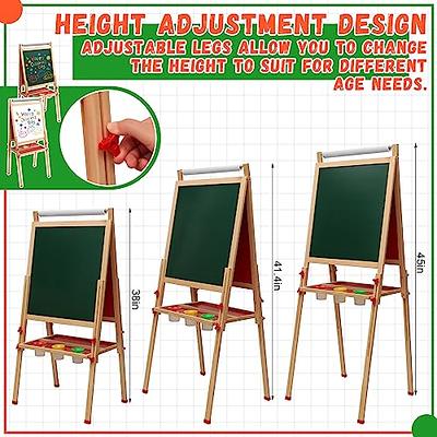 Kids Art Easel with Paper Roll Double Sided Chalkboard and