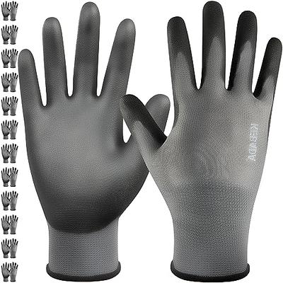 Kebada W1 Work Gloves for Men and Women with Grip,12 Pairs Bulk Pack  Mechanic Gloves,PU Coating on Palm & Fingers,Breathable Mens Gardening  Touchscreen,Lightweight,Gray Large - Yahoo Shopping