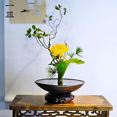 Round For Ikebana Kenzan Flower Base Holder Gold Pin Flower Frog Arranging  Hold