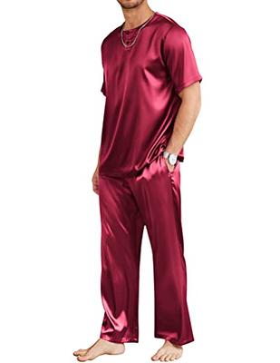 Silk Pajama Set Loungewear Artificial Silk PJ Set for Women 