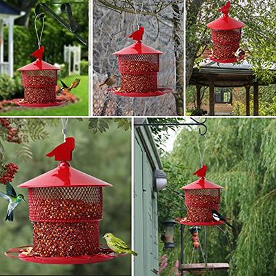 Green Outdoor Hanging Metal Bird Feeder