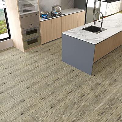 Livelynine Grey Wood Vinyl Flooring Waterproof Wood Planks Peel and Stick Floor Tile Wood Look Vinyl Plank Flooring Grey Laminate Flooring Tiles for