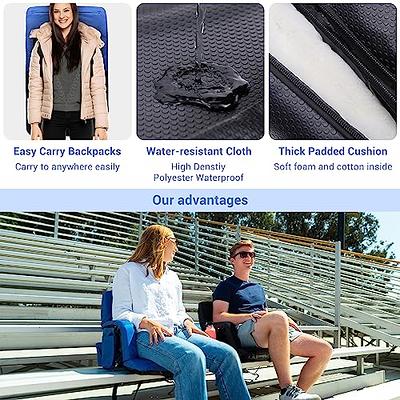 Sportneer Stadium Seat for Bleachers with Back Support, Bleacher Seat with  Backrest and Wide Padded Cushion Stadium Chair with Armrests 6 Reclining