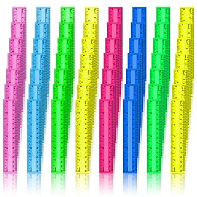 BAZIC Plastic Ruler 6 (26cm), Inches Centimeter Measuring Rulers (3/Pack),  2-Packs 