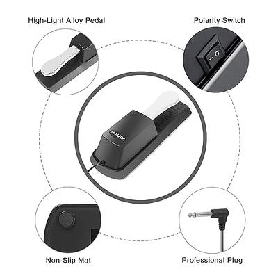 Universal Piano-Style Sustain Pedal with Polarity Switch