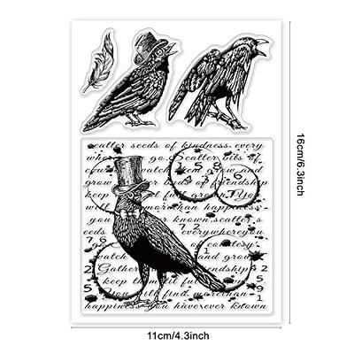 Birds on Flowers Clear Stamps for Card Making Scrapbooking DIY Decoration, Sentiments Words Transparent Stamp for Crafting Embossing