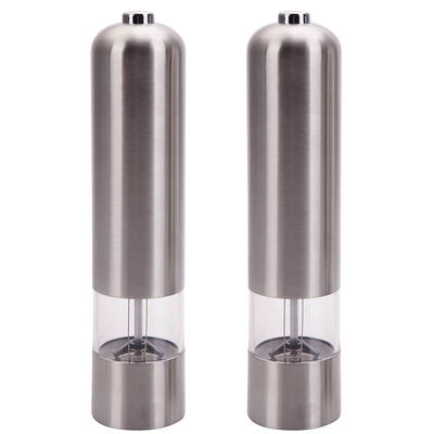 Electric Salt and Pepper Grinder Set - Rose Gold & Stainless Steel One Hand  Operated Adjustable Coarseness Mill(2pcs) 