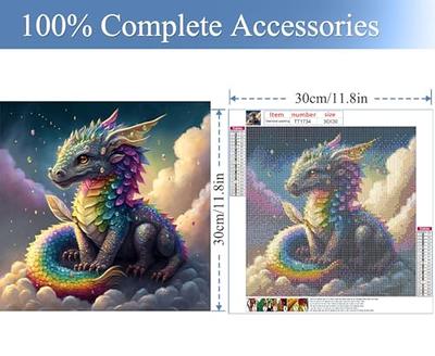 JFYHAB 5D Diamond Painting Kits for Adults,DIY Colorful Dragon Diamond Art  Kits for Beginners, Painting by Numbers Full Drill Zodiac Cute Diamonds  Painting Gem Art for Home Wall Decor 12x12 inch 