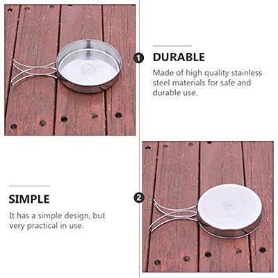 Portable Non-Stick Grill Pan,with Wooden Folding Handles,Indoor Rectangle Frying  Pan,Cooking Equipment for Outdoor Camping,Hiking,Picnic,BBQ 