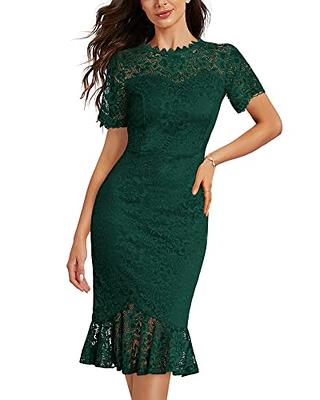 MISSMAY Womens Elegant Floral Lace Ruffle Design Bridesmaid Formal Maxi  Dress (Small, Pink) : : Clothing, Shoes & Accessories