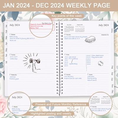 2024 Planner - Weekly & Monthly Planner Run January 2024 to December 2024,  6.25 x 8.25, 12 Monthly Tabs, 14 Notes Page, Inner Pocket, Flexible Cover  with Twin-Wire Binding, Floral Planners 2024 - Yahoo Shopping