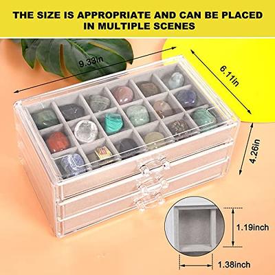 Bfttlity Rock Display Case Rock Collections Display Cases Rock Collection Box for Kid in 54 Grids Suitable for Collecting and Displaying Gemstone