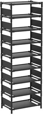 9-Tier Narrow Entryway Shoe Rack Plastic Vertical Shoe Organizer