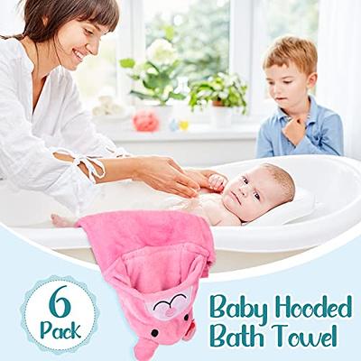 Tranqun 6 Pack Flannel Hooded Baby Towels Baby Bath Towel Cute