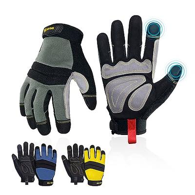 KAYGO Work Gloves for Men, KG125M Mechanic Utility Work Gloves for All Purpose, Excellent Grip, Heavy Duty, Improved Dexterity, Touch Screen, Large