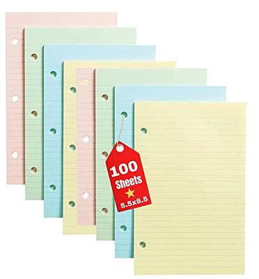 Tops Filler Paper, 3-Hole, 5.5 x 8.5, Medium/college Rule, 100/Pack |  Bundle of 5 Packs