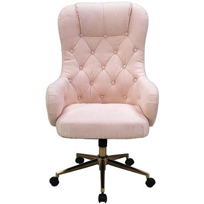 Homcom Retro Mid-back Swivel Fabric Computer Desk Chair Height