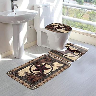 Pauwer 3pcs Bathroom Rug Set Microfiber Bath Rug Non Slip Absorbent Bath Mat  Set