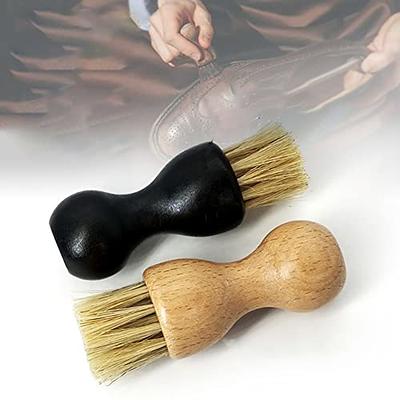 ccHuDE 2 Pcs Bristle Shoes Brush Wooden Handle Brushes Polish Dauber Brush  Cleaning Care Brushes Shoe Polish Applicator Brushes for Leather Boots -  Yahoo Shopping