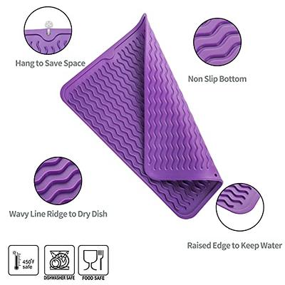 MicoYang Silicone Dish Drying Mat for Multiple Usage,Easy  clean,Eco-friendly,Heat-resistant Silicone Mat for Kitchen Counter or  Sink,Refrigerator or Drawer liner Purple L 16 inches x 12 inches - Yahoo  Shopping