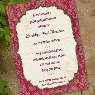 Alice in Wonderland Mad Tea Party Bridal Shower Invitation-awl1