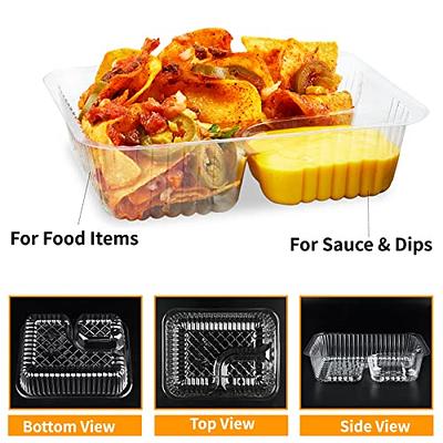 Nacho Tray - 2 Compartment, Clear Plastic - 500/Case