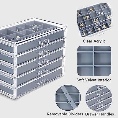 Frebeauty Acrylic Jewelry Organizer,Earring Organizer Box with 5 Drawers  Clear Jewelry Box with Velvet Trays for Women,Stackable Earring Display  Holder for Rings Studs and Bracelets(Beige) - Yahoo Shopping