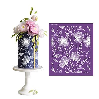 Cake Stencils,Cake Decorating Stencil,Floral Cake Hollow Lace Cookie  Fondant Dessert Cake Templates,Cake Side Decorating Templates,Cake Flower  Edge