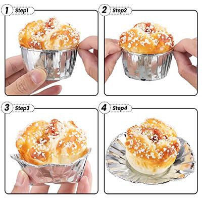 300 Pieces Aluminum Foil Cupcake Liners Muffin Wrappers Aluminum