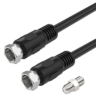 RG6 Coaxial for Cable TV - 3 ft, F Type, Black