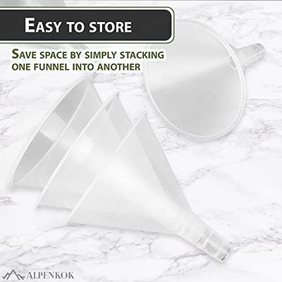 ALPENKOK Plastic Funnels for Filling Bottles - 20pcs 4.8in Kitchen Funnel for Water Bottle Funnel for Liquid Filling Bottle Clear Plastic Funnels for