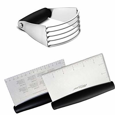 Spring Chef - Bench Scraper, Stainless Steel Scraper, Pastry Scraper, Pizza  and Dough Cutter, With Bonus Bowl Scraper, Black