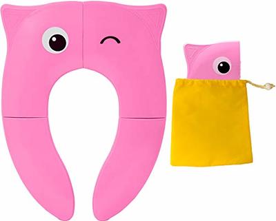 POKANIC Toilet Potty Training Seat Cover, Travel Toilet Seat, Folding Non  Slip Silicone Pads, Travel Portable Reusable Kids Toddlers Boys Girls, Carry  Bag (Pink) - Yahoo Shopping