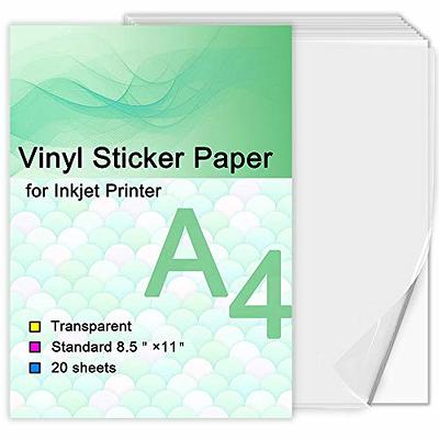 Printable Vinyl Sticker Paper for Laser Printer - Glossy White - 100  Self-Adhesive Sheets - Waterproof Decal Paper - Standard Letter Size  8.5x11 - Yahoo Shopping