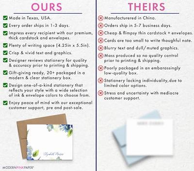 Personalized Floral Stationary with Envelopes, FLAT OR FOLDED