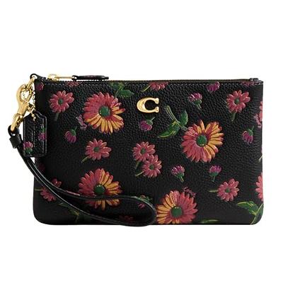 Coach Essential Floral Printed Leather Card Case, Black/Multi