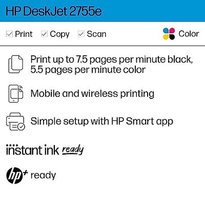 HP DeskJet 2755e Wireless Inkjet Printer with 3 months of Instant