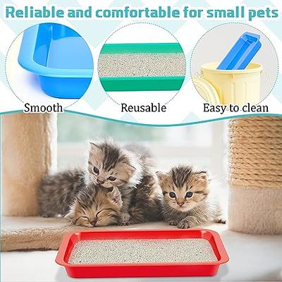 Tessco 3 Pcs Open Small Kitten Litter Box Rabbit Litter Pan Waterproof  Plastic Litter Tray Travel