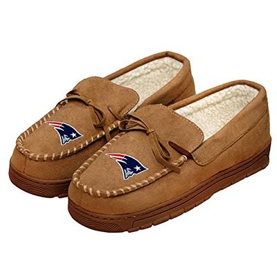 FOCO Womens NFL Team Logo Tan Moccasin Slippers