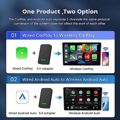 CarlinKit 5.0 Wireless CarPlay Adapter Converts Wired CarPlay to  Wireless/Wired Android Auto to Wireless CPC200-2air Wireless Android Auto  Adapter