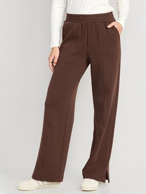 High-Waisted Dynamic Fleece Wide-Leg Trouser Pants - Yahoo Shopping