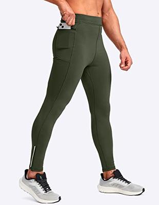 Pudolla Men's Thermal Running Tights with 3 Zipper Pockets Workout  Compression Leggings Cycling Pants for Men Hiking Jogging(Olive Green  Large) - Yahoo Shopping