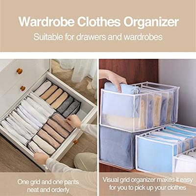 7 Grid 2pcs Wardrobe Clothes Organizer Foldable Visible Closet